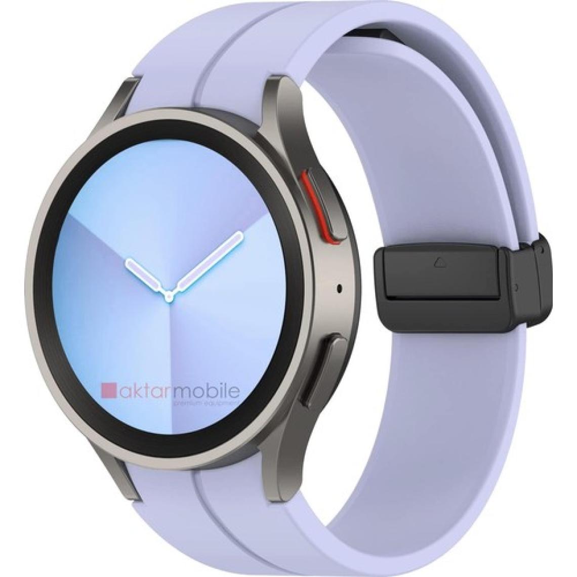 AktarMobile Samsung Galaxy Watch 5 40 44 mm Silikon Kordon Magnetik D Tokalı Spor Kayış Mıknatıslı Toka