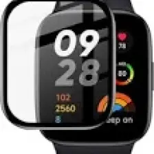 Fibaks Xiaomi Redmi Watch 3 Uyumlu Tam Kaplayan Kavisli Siyah Çerçeveli Saat Ekran Koruyucu