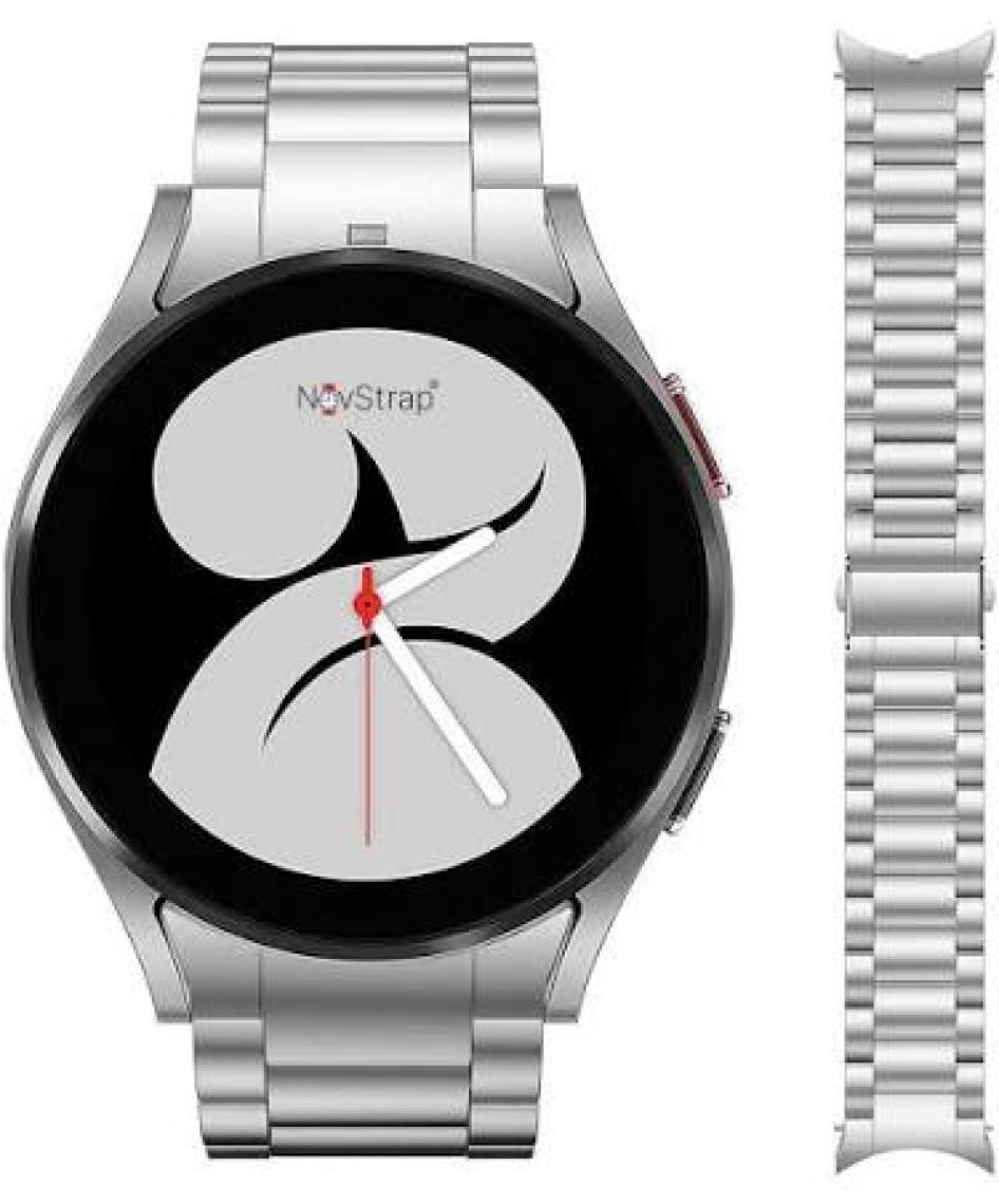 NovStrap Samsung Galaxy Watch 7 6 5 4 Fe 40-42-43-44-45-46-47 Mm ile Uyumlu Çelik Metal Kordon Boşluk Bırakmayan Pimli