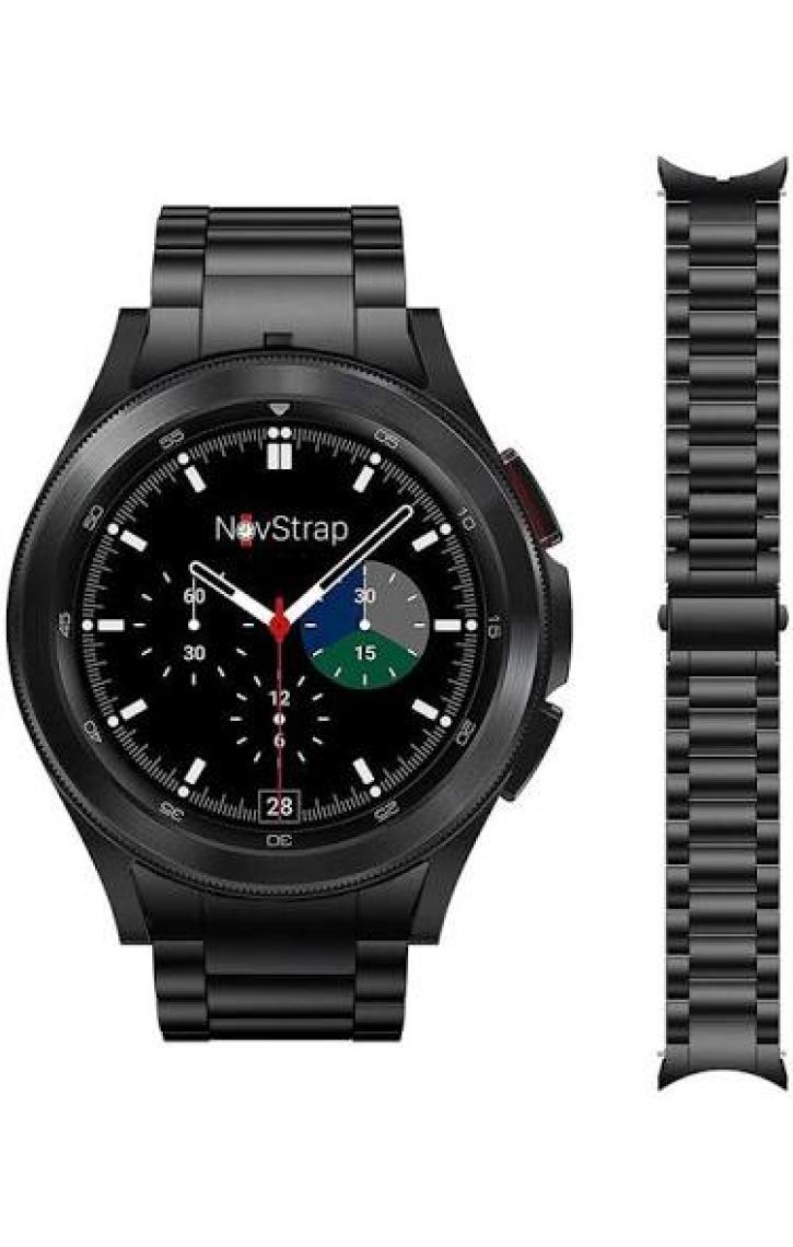 NovStrap Samsung Galaxy Watch 7 6 5 4 Fe 40-42-43-44-45-46-47 Mm ile Uyumlu Çelik Metal Kordon Boşluk Bırakmayan Pimli