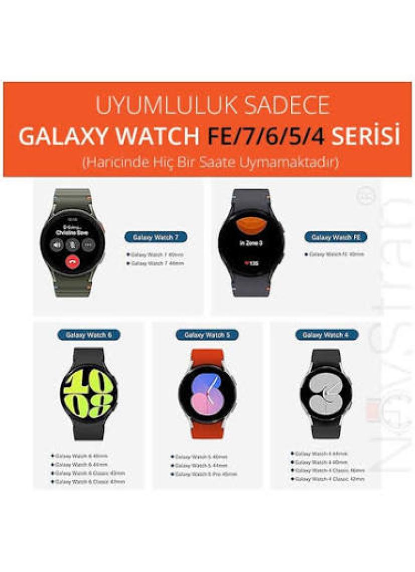 NovStrap Samsung Galaxy Watch 7 6 5 4 Fe 40-42-43-44-45-46-47 Mm ile Uyumlu Çelik Metal Kordon Boşluk Bırakmayan Pimli