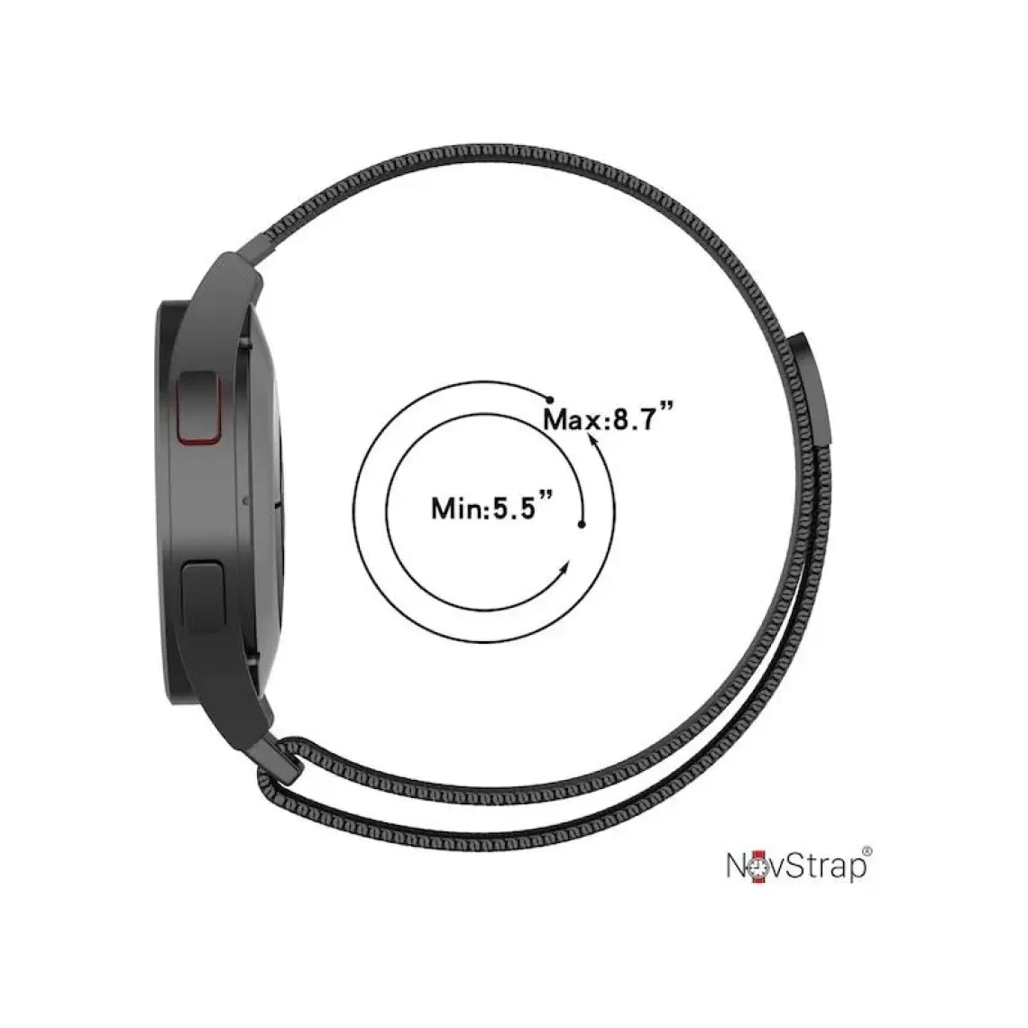 NovStrap Huawei Watch GT4 41mm GT5 41mm ile Uyumlu Kordon (18mm Pimli) Mıknatıslı Metal Hasır Kayış