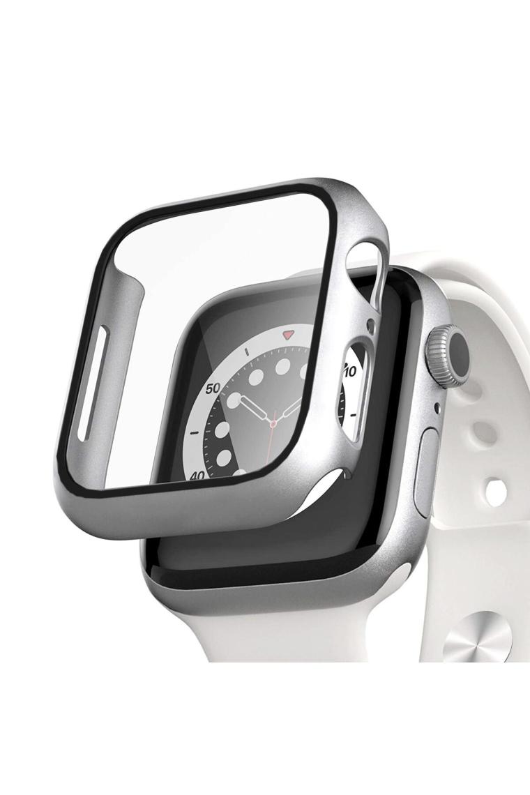 Microsonic Apple Watch Series 9 45MM Kılıf Matte Premium Slim Watchband Gümüş