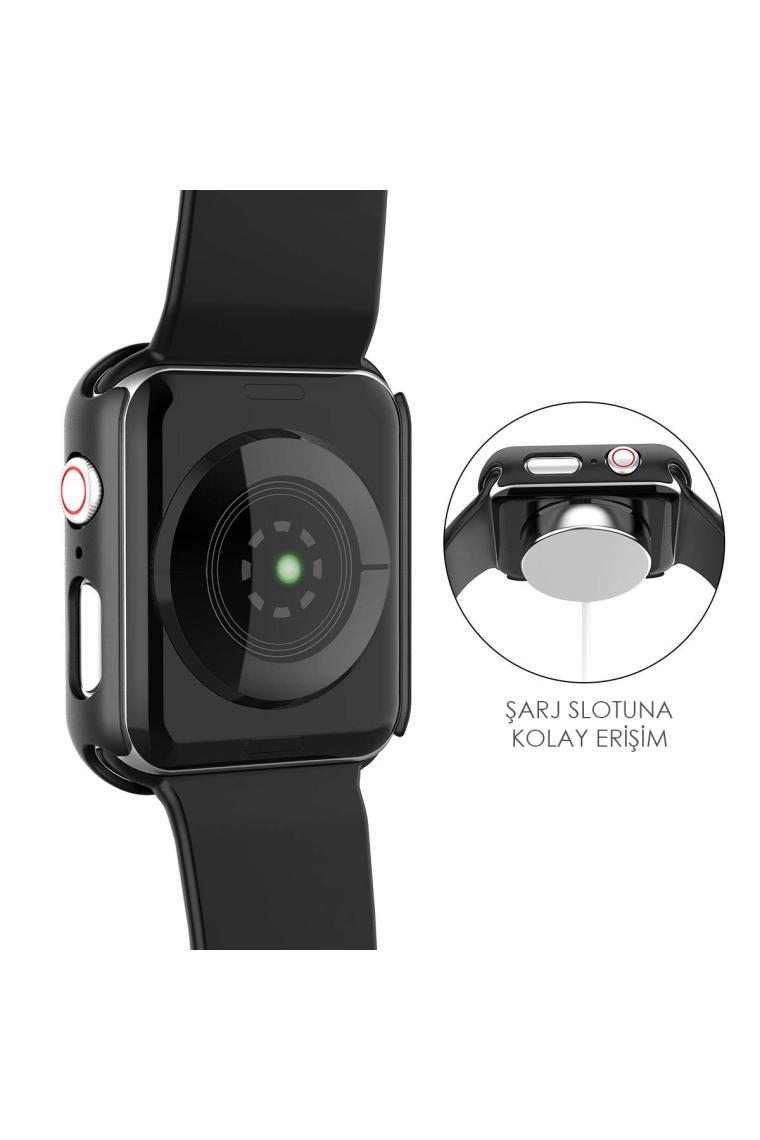Microsonic Apple Watch Series 9 45MM Kılıf Matte Premium Slim Watchband Gümüş