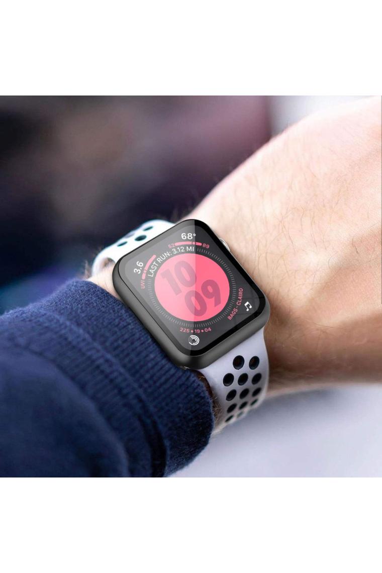 Microsonic Apple Watch Series 9 45MM Kılıf Matte Premium Slim Watchband Gümüş
