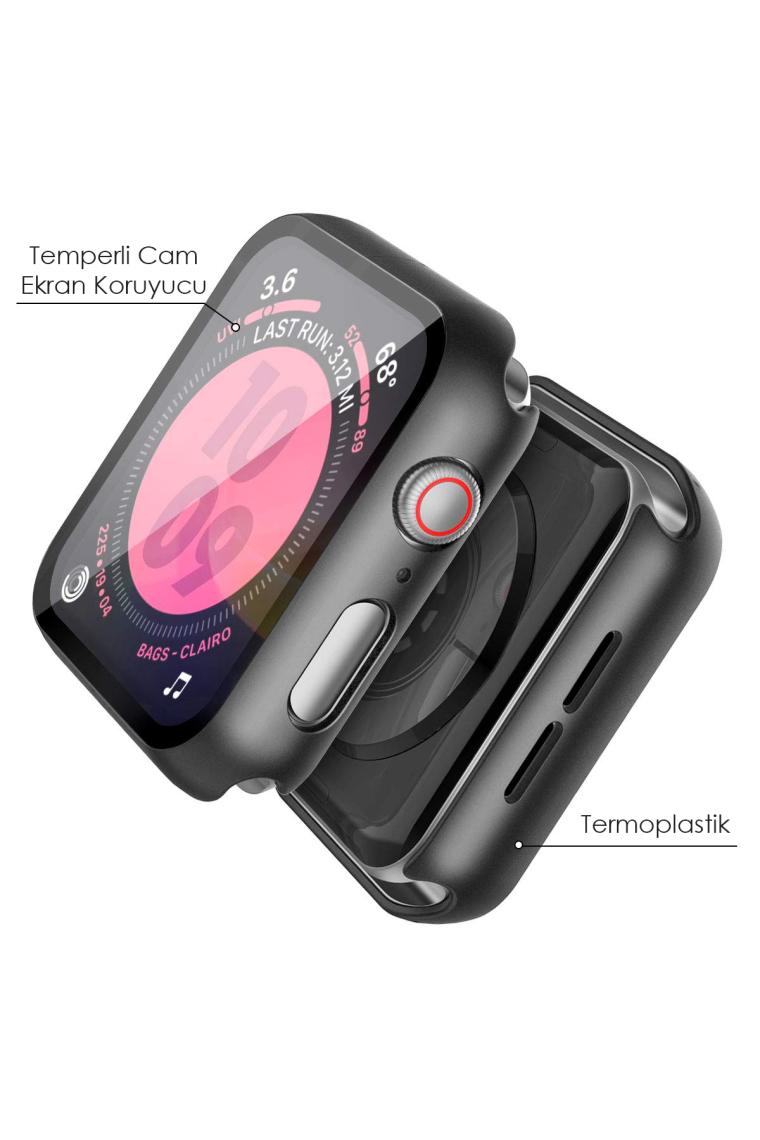 Microsonic Apple Watch Series 9 45MM Kılıf Matte Premium Slim Watchband Gümüş