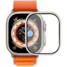 AktarMobile Apple Watch Ultra 49 mm Uyumlu Ekran Koruyucu & Metal Çerçeve Üstün Koruma Temperli Cam