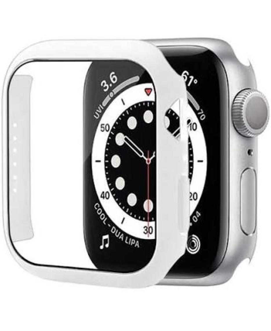 Case 4U Apple Watch Uyumlu 7 Cam Ekran Koruyucu Çerçeveli Kenar Full Koruma Gard 01 45mm