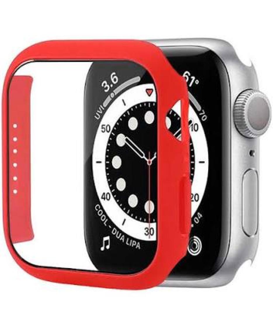 Case 4U Apple Watch Uyumlu 7 Cam Ekran Koruyucu Çerçeveli Kenar Full Koruma Gard 01 45mm