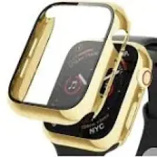 Microsonic Apple Watch Series 7 41MM Kılıf Matte Premium Slim Watchband Gold