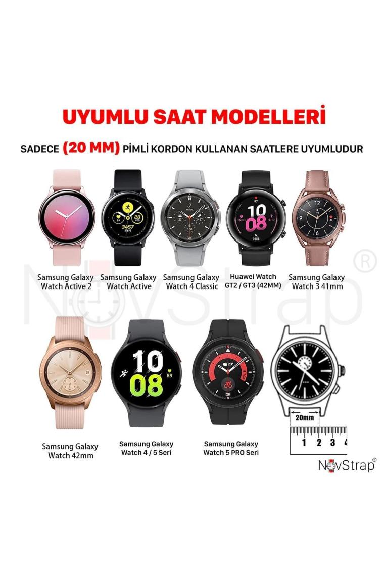 NovStrap Samsung Galaxy Watch 4 5 Pro 6 7 Fe Seri 40 44mm Classic 42 43 45 46 47mm Uyumlu Kordon Alpine Loop