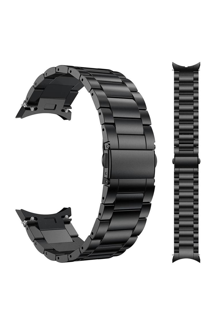 NovStrap Samsung Galaxy Watch 7 6 5 4 Fe 40-42-43-44-45-46-47 Mm ile Uyumlu Çelik Metal Kordon Boşluk Bırakmayan Pimli
