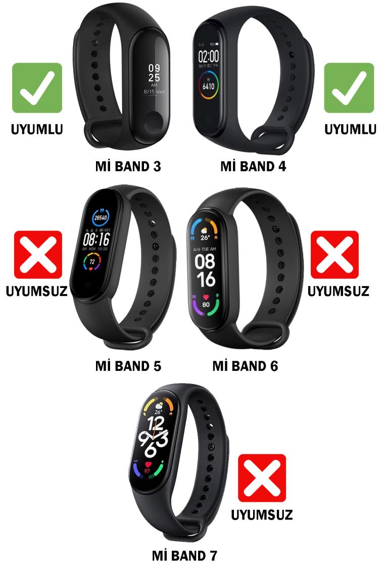 Apexel Xiaomi Mi Band 3 ve 4 Uyumlu Kabartma Desenli Kordon