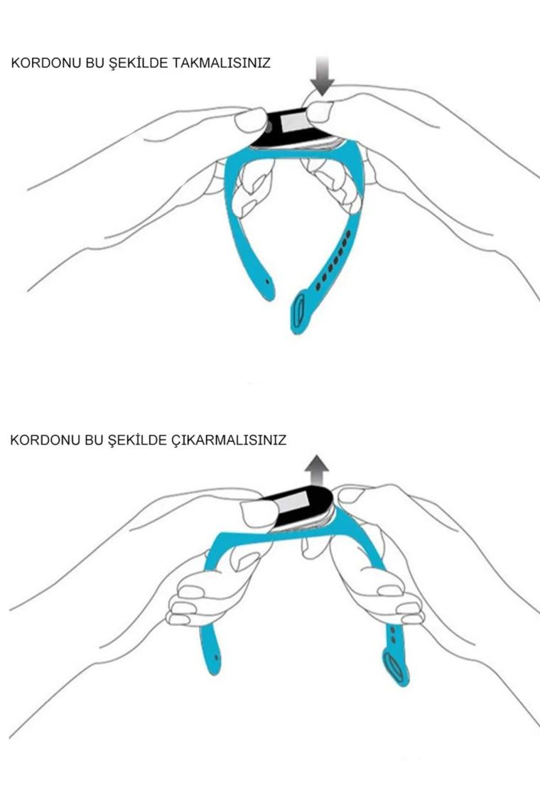 Apexel Xiaomi Mi Band 3 ve 4 Uyumlu Kabartma Desenli Kordon