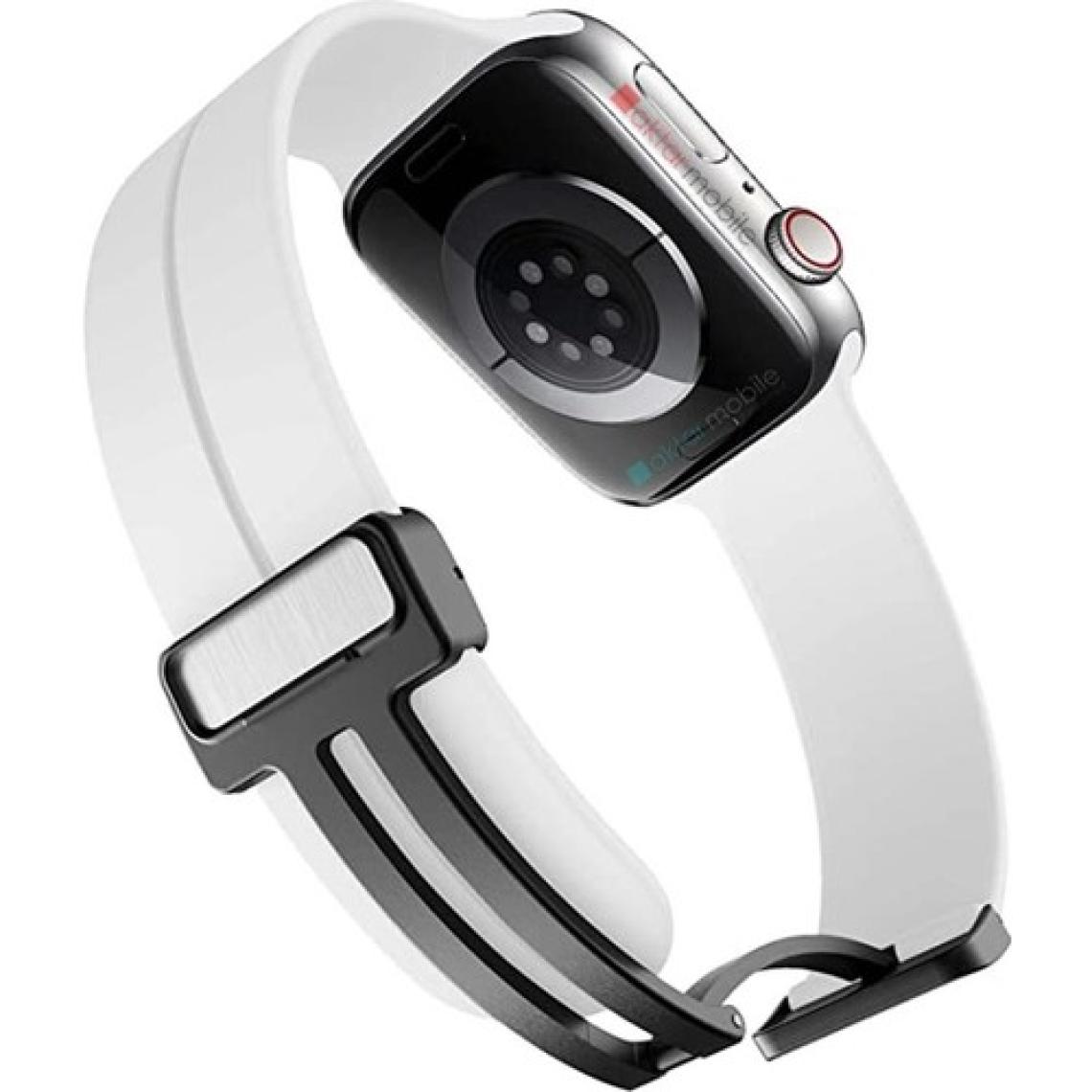 AktarMobile Apple Watch 10 46 mm Uyumlu Silikon Kordon Magnetik D Tokalı Spor Kayış Mıknatıslı Toka