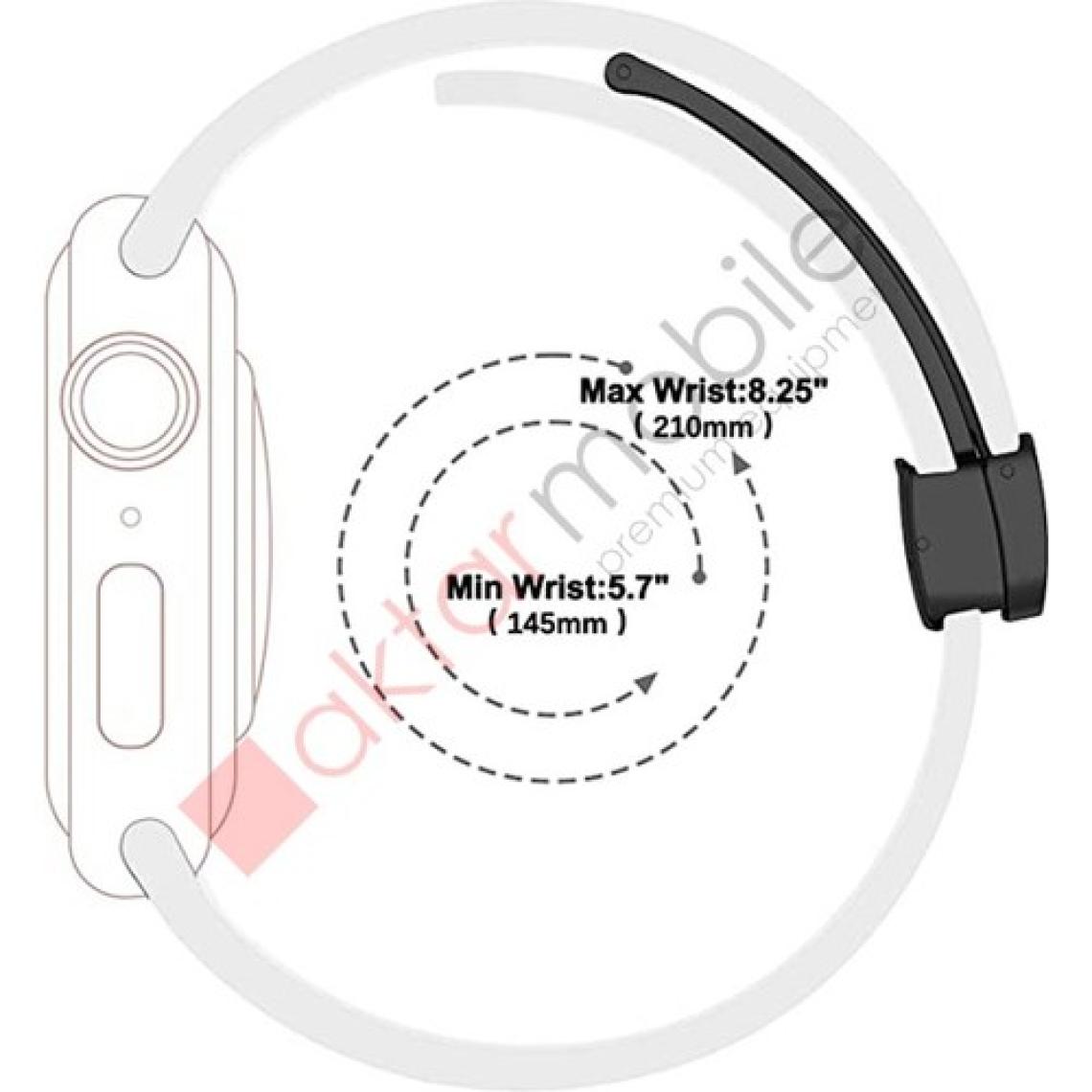 AktarMobile Apple Watch 10 46 mm Uyumlu Silikon Kordon Magnetik D Tokalı Spor Kayış Mıknatıslı Toka