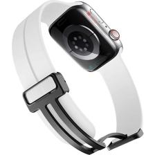 AktarMobile Apple Watch 10 46 mm Uyumlu Silikon Kordon Magnetik D Tokalı Spor Kayış Mıknatıslı Toka