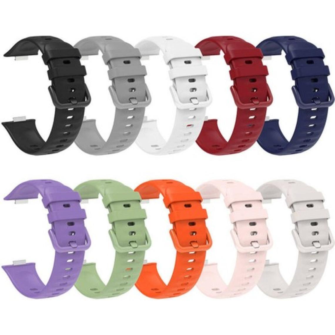 Fibaks Huawei Watch Fit 3 - Fit 4 - Fit 4 Pro Uyumlu Renkli A+ Kalite Kordon Kayış Bileklik Klasik Kaliteli Silikon