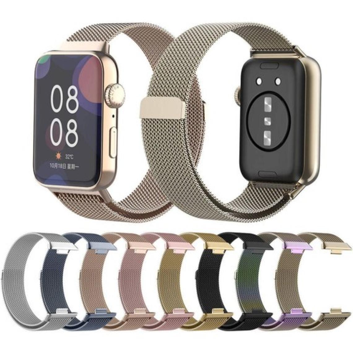 Fibaks Huawei Watch Fit 3 - Fit 4 - Fit 4 Pro Uyumlu Saat Kordonu Metal Örgü Hasır Kordon Bileklik