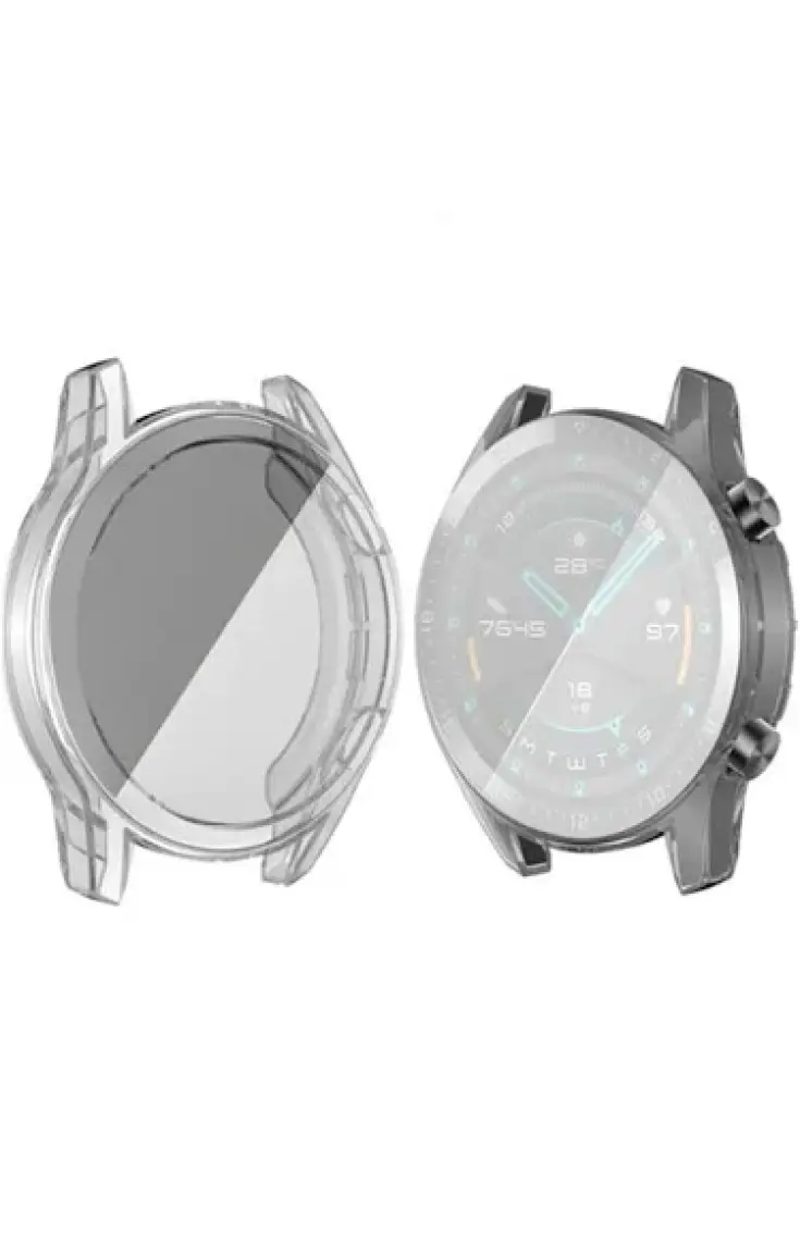 Ally Huawei Watch GT 2 46 mm 360 Koruma Ultra İnce Silikon Kılıf AL-31650 - Şeffaf