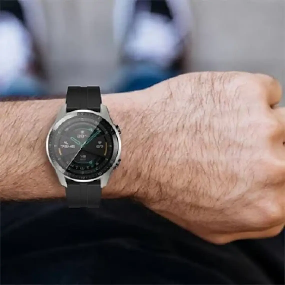 Ally Huawei Watch GT 2 46 mm 360 Koruma Ultra İnce Silikon Kılıf AL-31650 - Şeffaf