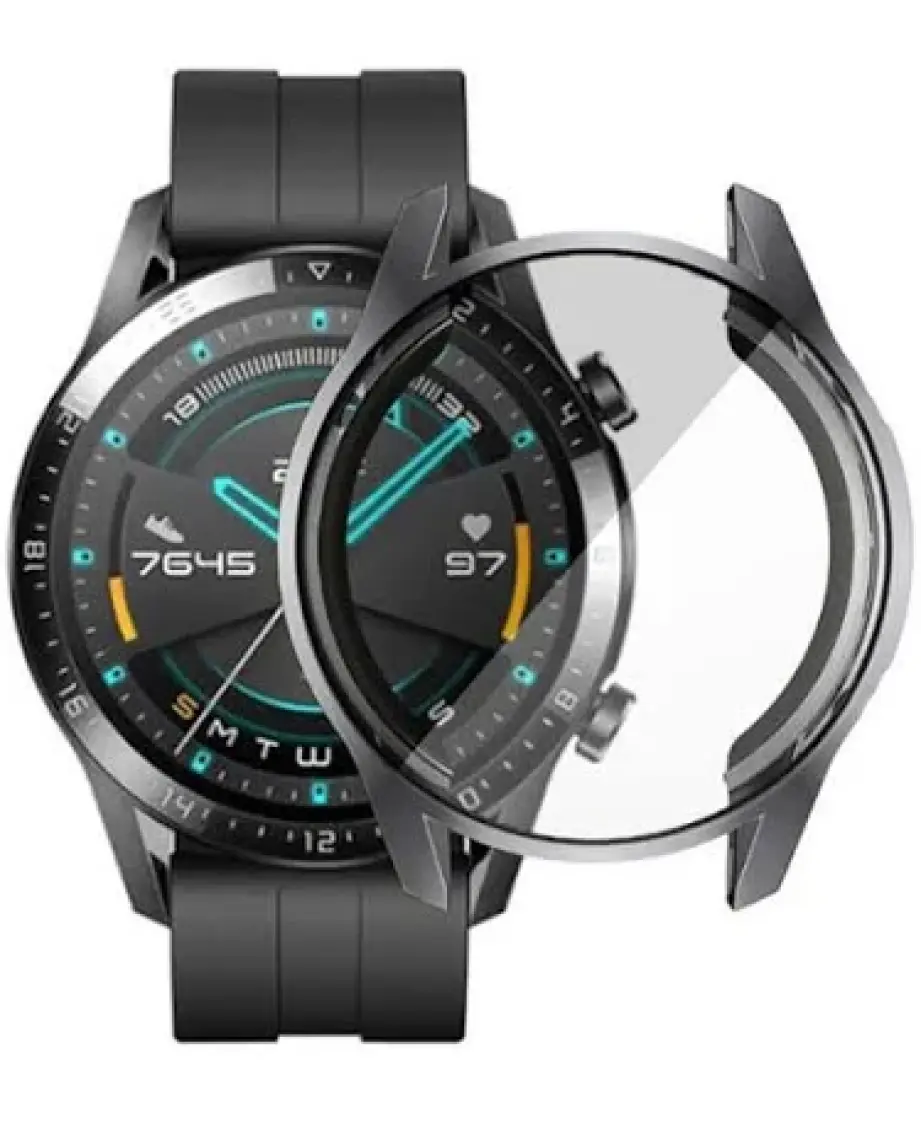 Ally Huawei Watch GT 2 46 mm 360 Koruma Ultra İnce Silikon Kılıf AL-31650 - Şeffaf