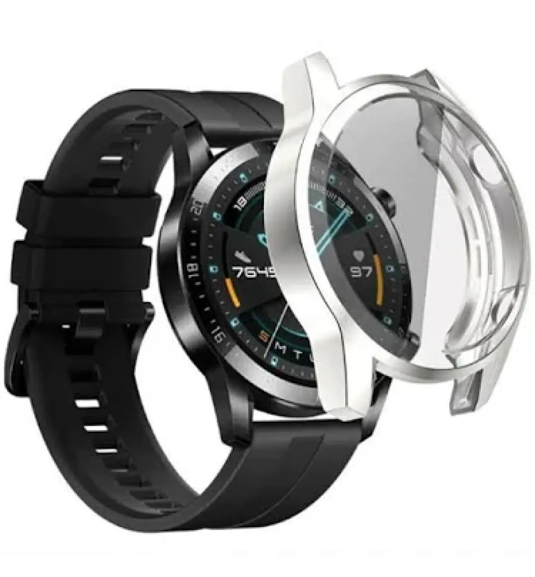 Ally Huawei Watch GT 2 46 mm 360 Koruma Ultra İnce Silikon Kılıf AL-31650 - Şeffaf