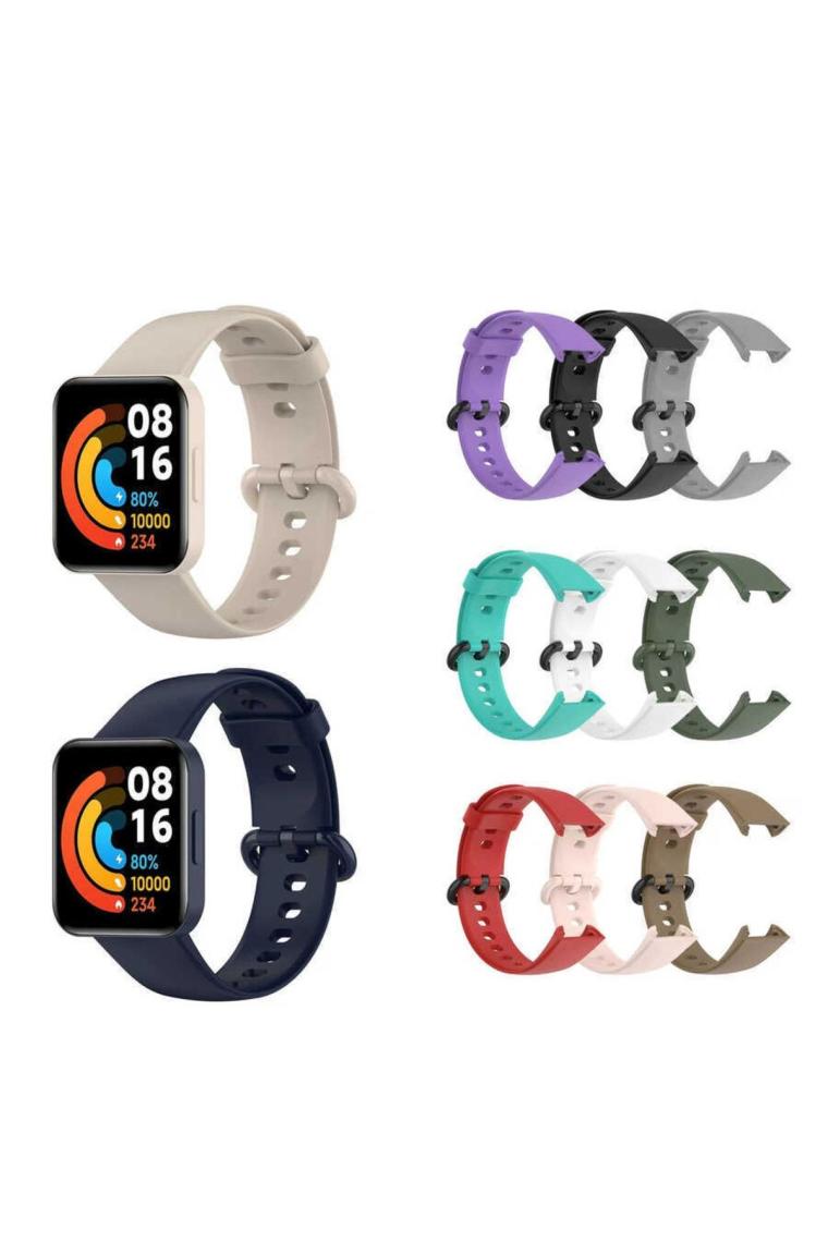 Mimtec Xiaomi Redmi Watch 2 Lite Uyumlu Kordon Akıllı Saat Bileklik Kordonu Silikon Kayış