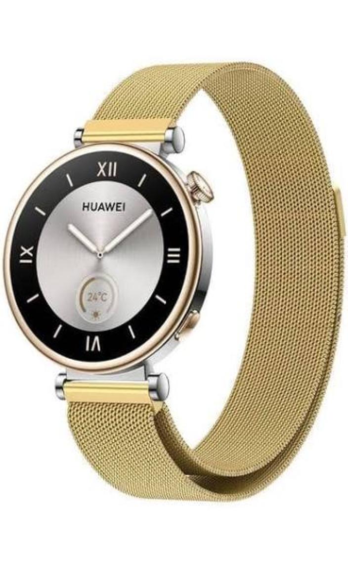 Fibaks Huawei Gt4 41MM Uyumlu Metal Hasır Örgü Mıknatıslı Milano Loop Kordon