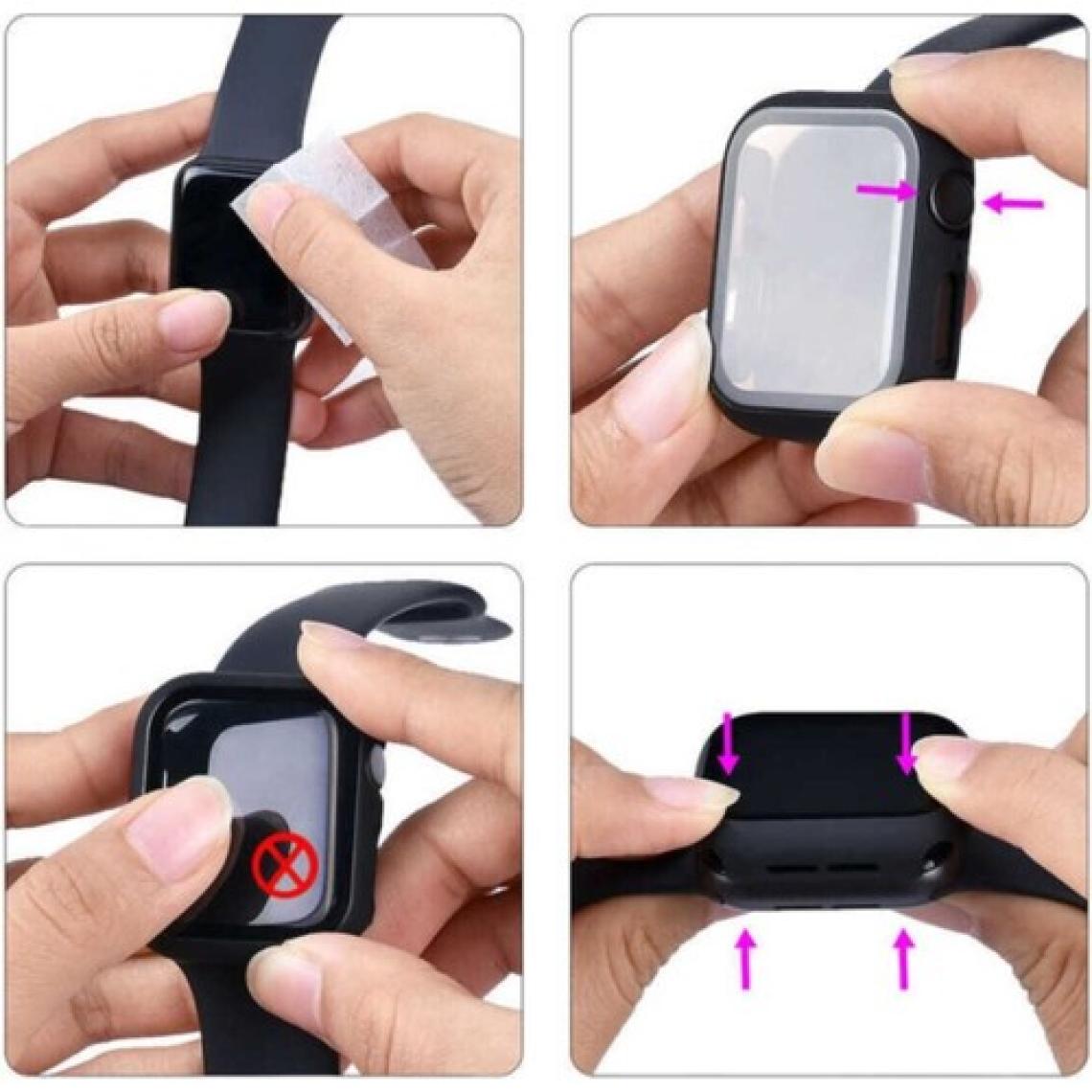 Fibaks Apple Watch Seri 1/2/3/4/5/6/7/8/SE/Ultra 38mm 40mm 41mm 42mm 44mm 45mm 49mm Kasa ve Ekran Koruyucu 360 Koruma