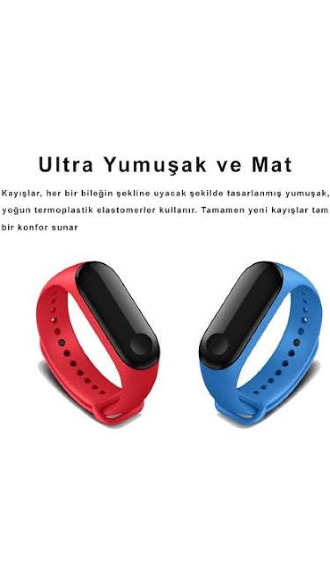 Kyver  Mi Band 3 - Mi Band 4 Akıllı Bileklik Kordon Kayış Kahverengi
