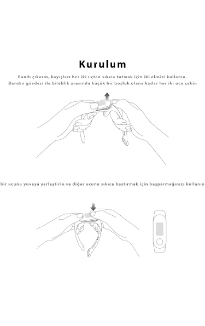 Kyver  Mi Band 3 - Mi Band 4 Akıllı Bileklik Kordon Kayış Kahverengi