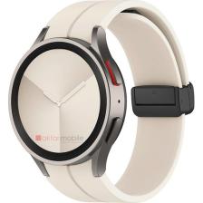 AktarMobile Samsung Galaxy Watch 5 40 44 mm Silikon Kordon Magnetik D Tokalı Spor Kayış Mıknatıslı Toka