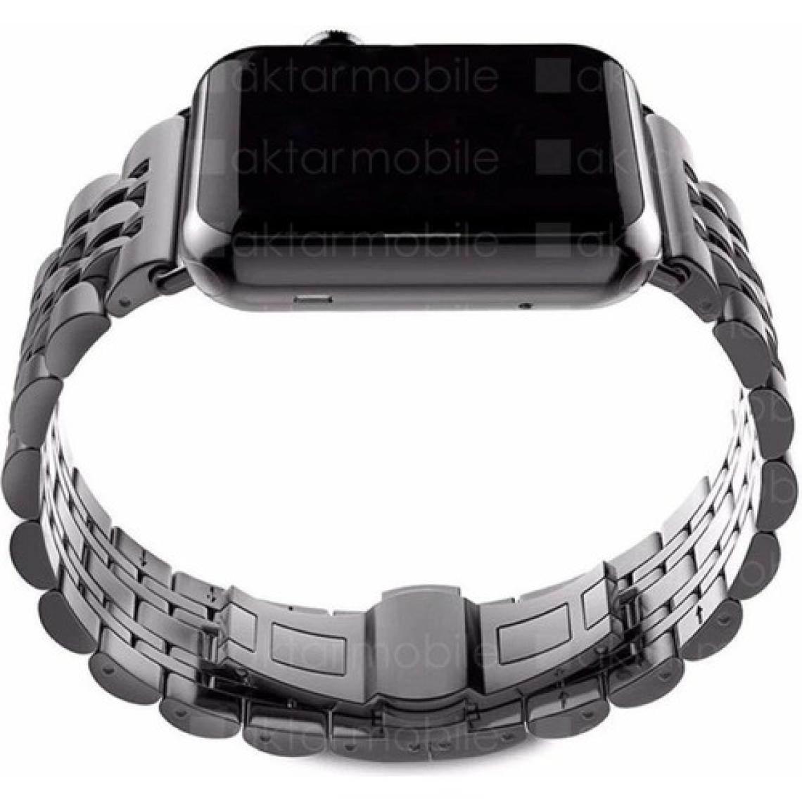 AktarMobile Apple Watch 7 6 Se 5 4 3 2 1 - 42 / 44 / 45 mm Uyumlu Metal Kordon Premium Paslanmaz Çelik Kayış