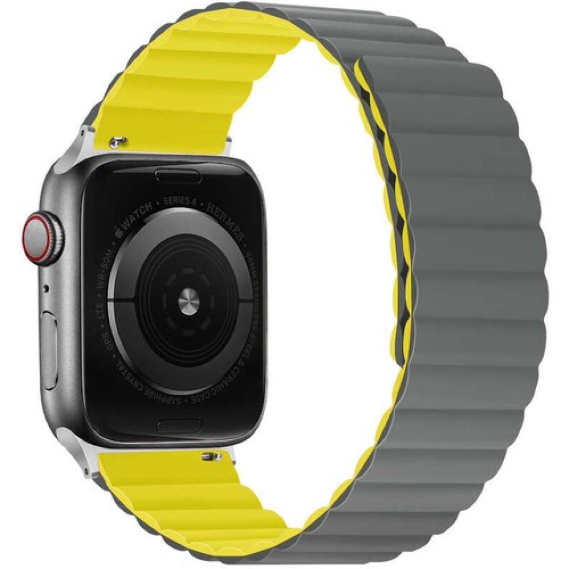 M.TK Moveteck Apple Watch Ultra 49MM Uyumlu Silicon Magnetic Çift Renk Deri Leather Kordon Kayış Mıknatıslı Loop Rainbow Renkli Silikon Baklalı Yumuşak Liquid Kadifemsi