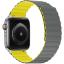 M.TK Moveteck Apple Watch Ultra 49MM Uyumlu Silicon Magnetic Çift Renk Deri Leather Kordon Kayış Mıknatıslı Loop Rainbow Renkli Silikon Baklalı Yumuşak Liquid Kadifemsi