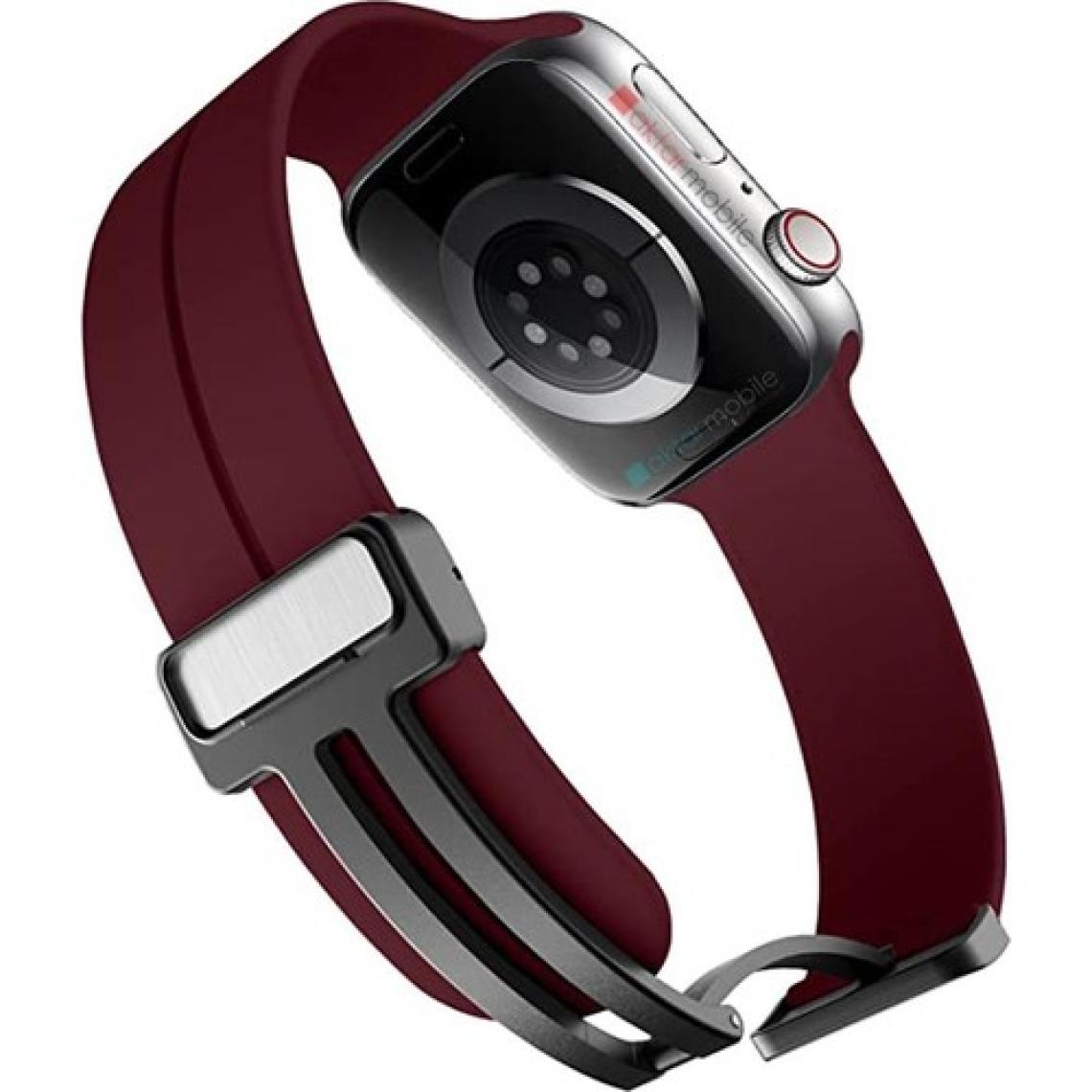 AktarMobile Apple Watch 10 46 mm Uyumlu Silikon Kordon Magnetik D Tokalı Spor Kayış Mıknatıslı Toka