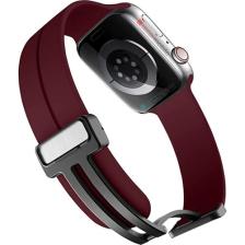 AktarMobile Apple Watch 10 46 mm Uyumlu Silikon Kordon Magnetik D Tokalı Spor Kayış Mıknatıslı Toka