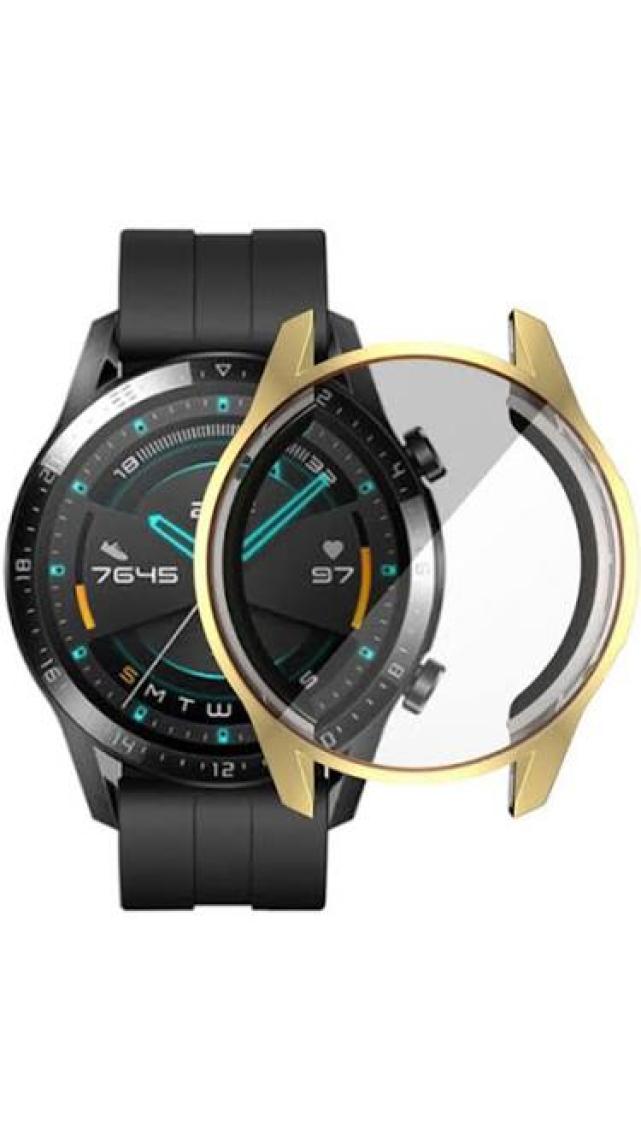 Ally Huawei Watch GT 2 46 mm 360 Koruma Ultra İnce Silikon Kılıf AL-31650 - Gold