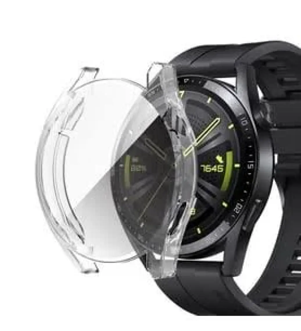 Fibaks Huawei Gt3 46MM ile Uyumlu Kasa ve Ekran Koruyucu 360 Tam Koruma Silikon Kılıf
