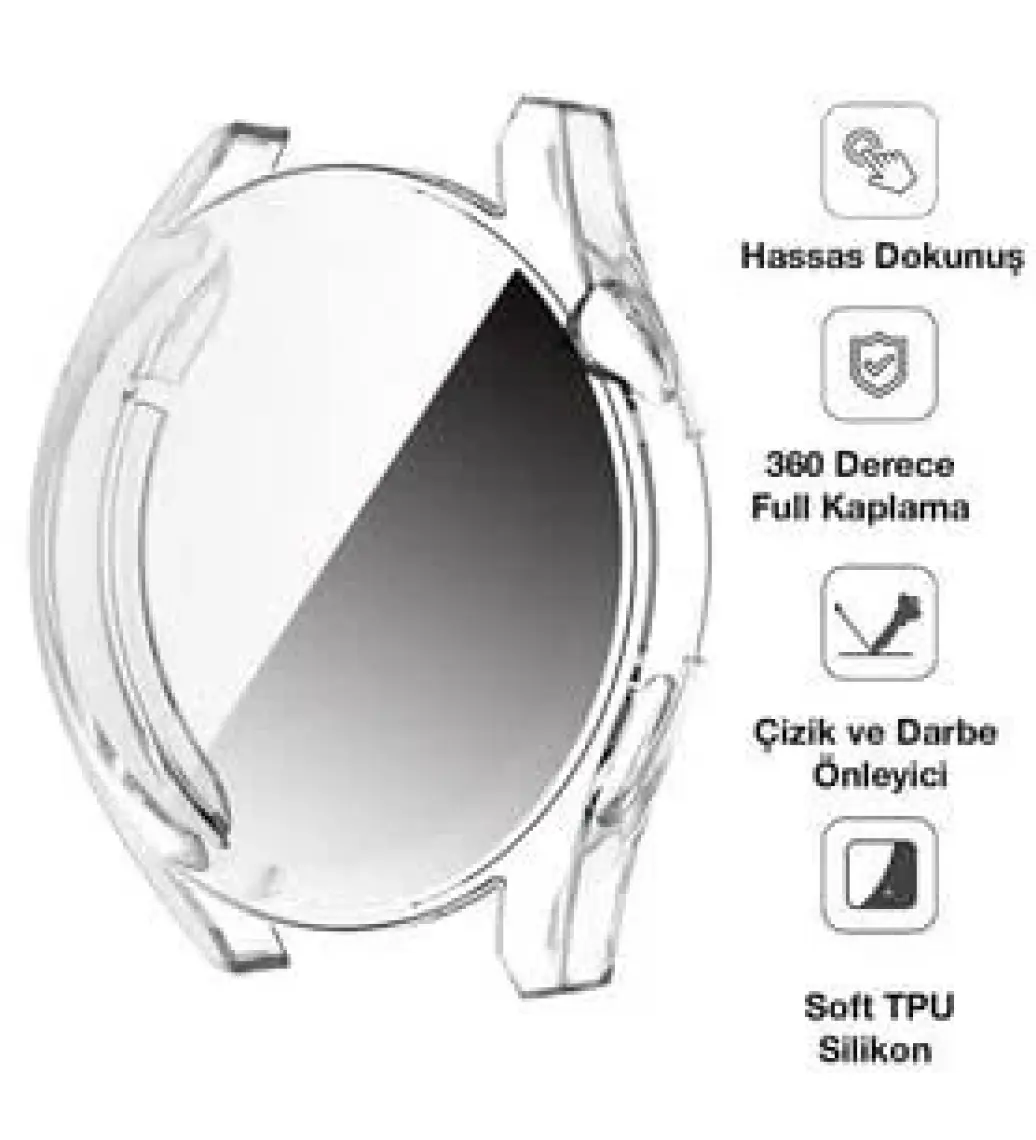 Fibaks Huawei Gt3 46MM ile Uyumlu Kasa ve Ekran Koruyucu 360 Tam Koruma Silikon Kılıf