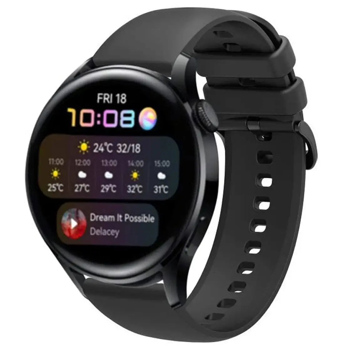 CoverZone Xiaomi Mi Watch Color Kayış Termoplastik Perforated Kordon Siyah