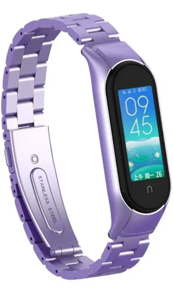 Heptek İletişim Xiaomi Mi Band 5 ve Mi Band 6 Metal Kordon Paslanmaz Çelik Baklalı Tasarım (Krd-04)