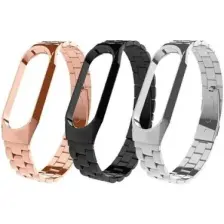 Heptek İletişim Xiaomi Mi Band 5 ve Mi Band 6 Metal Kordon Paslanmaz Çelik Baklalı Tasarım (Krd-04)