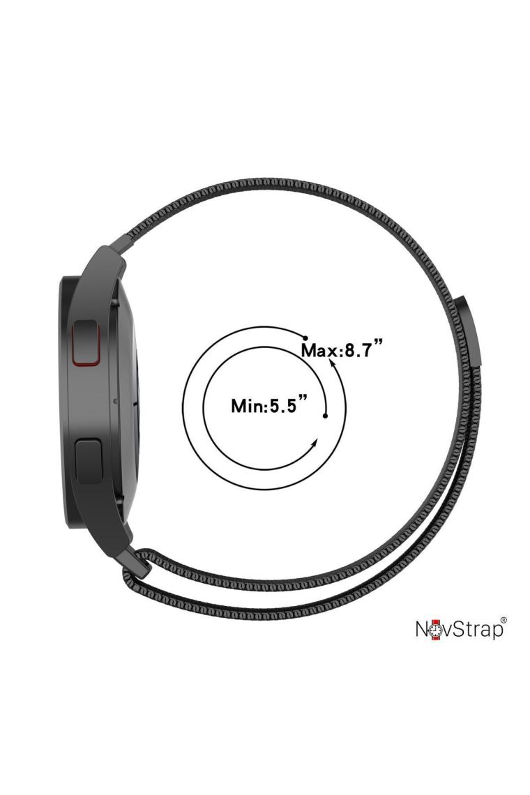 NovStrap Huawei Watch GT4 41mm GT5 41mm ile Uyumlu Kordon (18mm Pimli) Mıknatıslı Metal Hasır Kayış