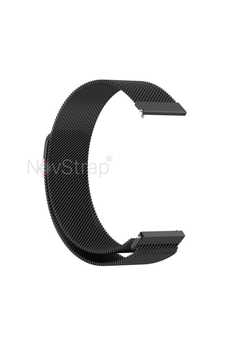 NovStrap Huawei Watch GT4 41mm GT5 41mm ile Uyumlu Kordon (18mm Pimli) Mıknatıslı Metal Hasır Kayış