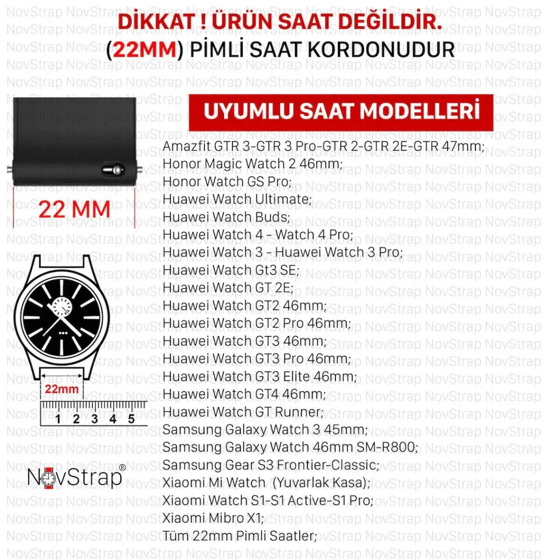 NovStrap Huawei Watch Gt5 46mm Gt5 Pro Gt4 46mm Gt3 46mm Gt3 Pro Gt3 Se Gt2 ile Uyumlu Kordon Çelik Metal 22mm