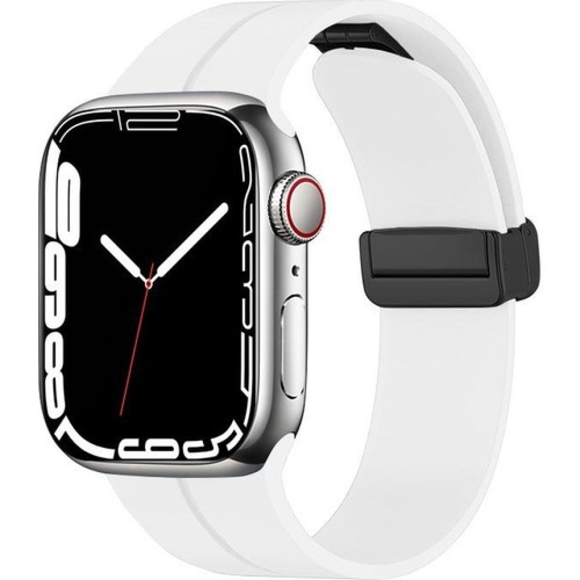 AktarMobile Apple Watch 6 Se 5 4 3 2 1 44 mm 42 mm Uyumlu Silikon Kordon Magnetik D Tokalı Spor Tarzı Kayış