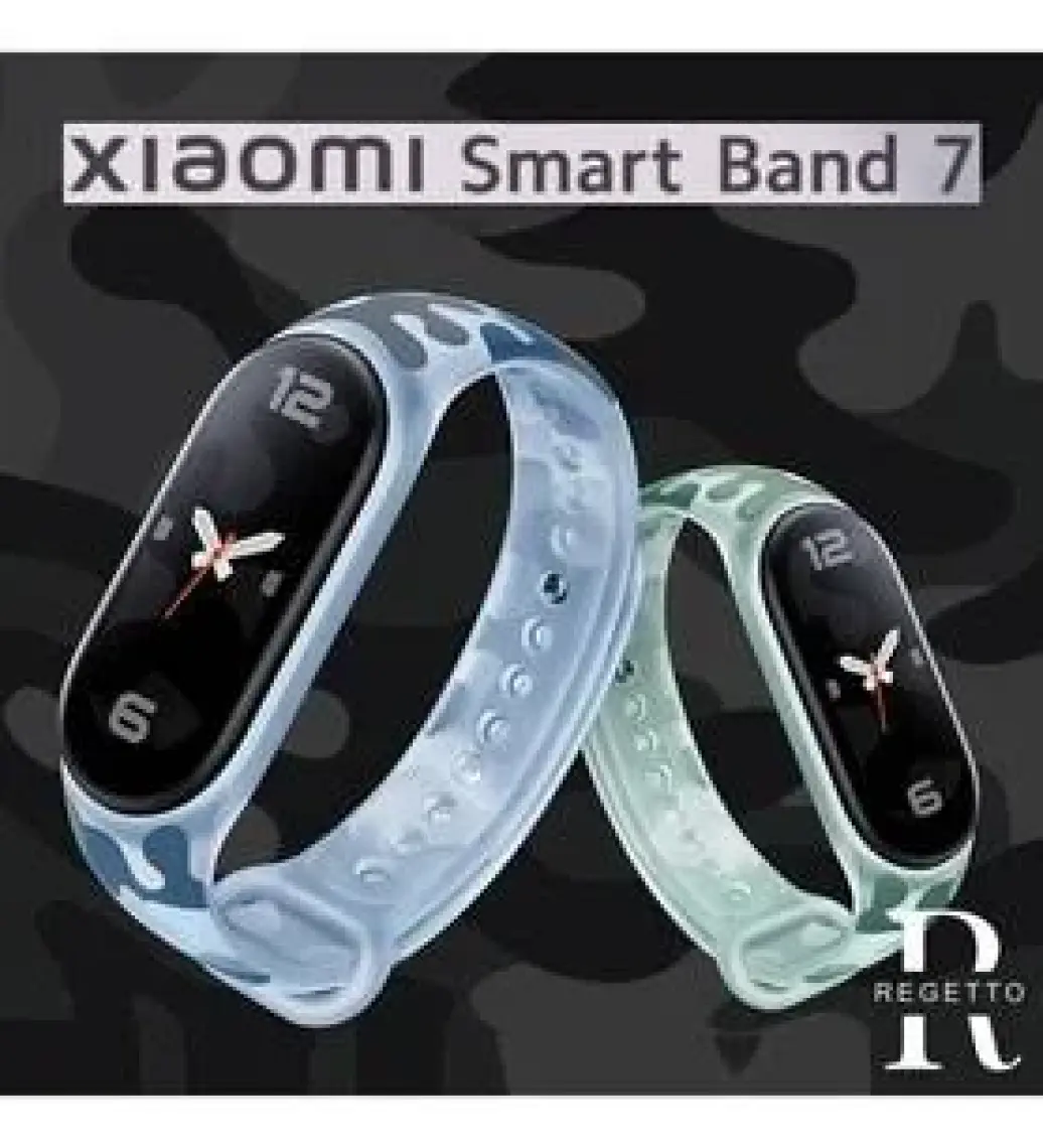 Mi7a Xiaomi Mi Band 7 Kordon Transparan Kamuflaj Desenli Silikon