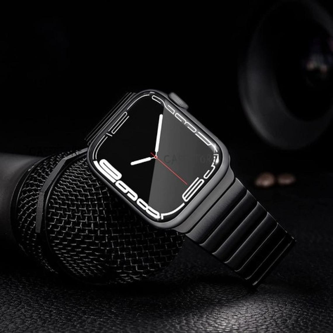 M.TK Moveteck Apple Watch Series 8 7 6 Se 5 4 3 2 1 Uyumlu 42MM 44MM 45MM Metal Paslanmaz Çelik Kordon Magnetic Mıknatıslı Baklalı Loop Lüx Kordon Stainless Steel